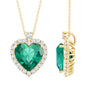 Lab Created 12 MM Emerald Moissanite Heart Pendant Necklace