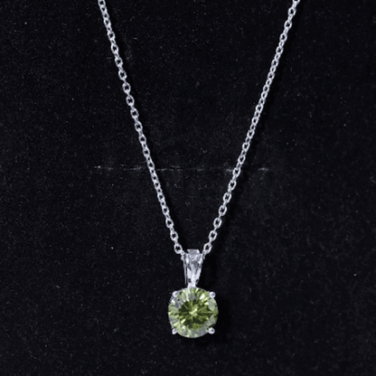 Certified 2.25 Carat Lab Grown Green Sapphire Solitaire Locket with Silver Chain