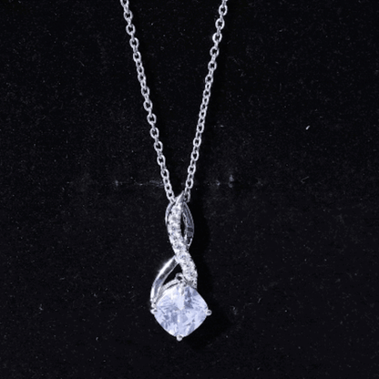 2 Carat Cushion Cut Cubic Zirconia Infinity Necklace for Women