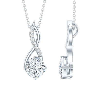2 Carat Cushion Cut Cubic Zirconia Infinity Necklace for Women