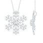 Cubic Zirconia Snowflake Necklace with Silver Chain