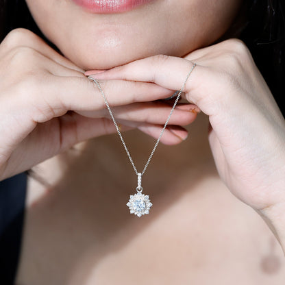 1 Carat Moissanite Vintage Inspired Necklace for Wedding