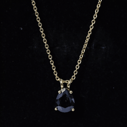 Pear Shaped 2.75 Carat Lab Grown Black Diamond Teardrop Necklace with Chain