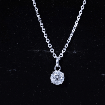 Lab Grown 1 Carat Single Diamond Necklace For Women