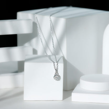 Lab Grown 1 Carat Single Diamond Necklace For Women