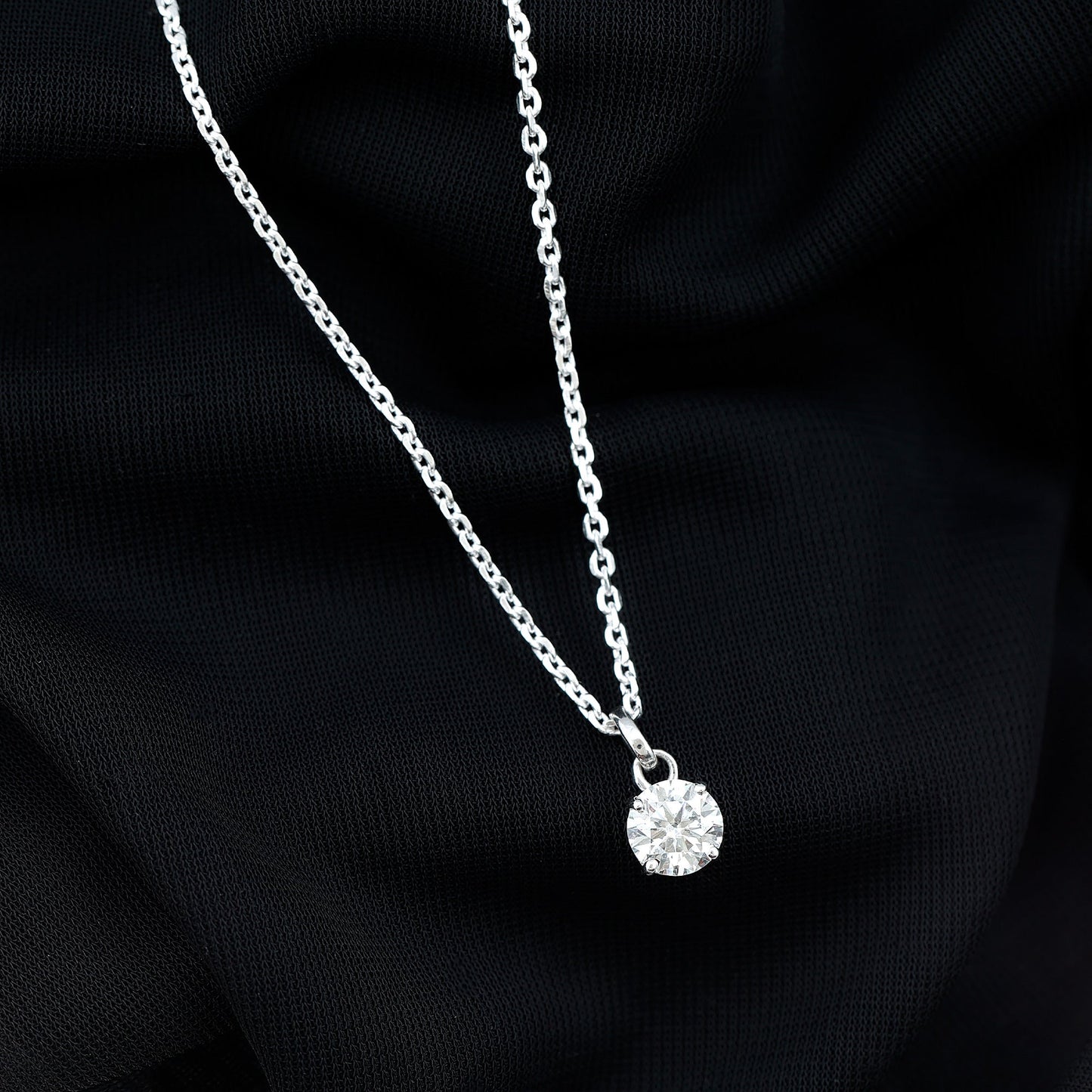 Lab Grown 1 Carat Single Diamond Necklace For Women