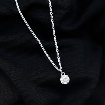 Lab Grown 1 Carat Single Diamond Necklace For Women