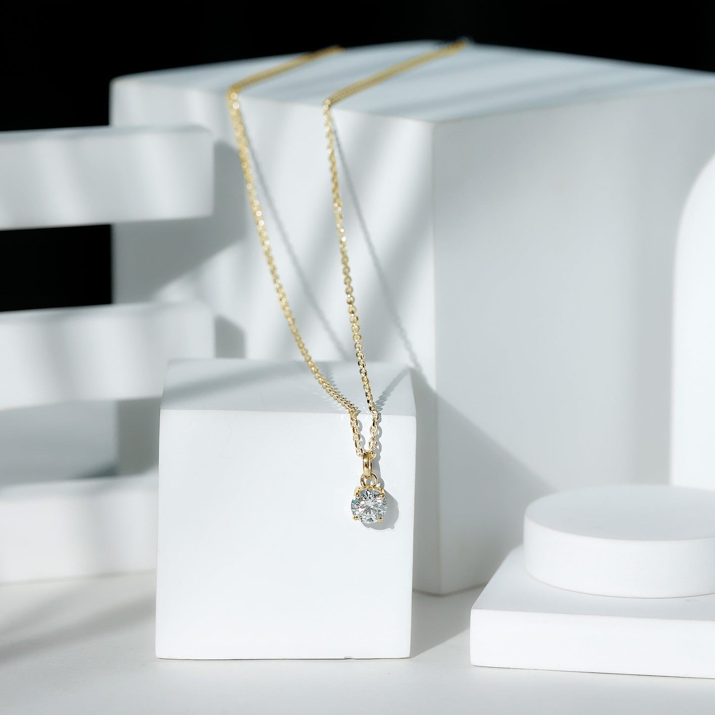 Lab Grown 1 Carat Single Diamond Necklace For Women