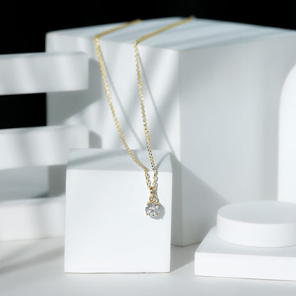 Lab Grown 1 Carat Single Diamond Necklace For Women