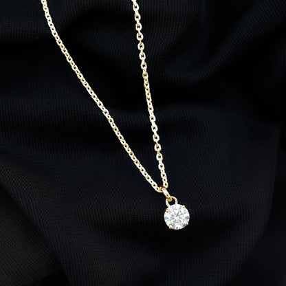 Lab Grown 1 Carat Single Diamond Necklace For Women