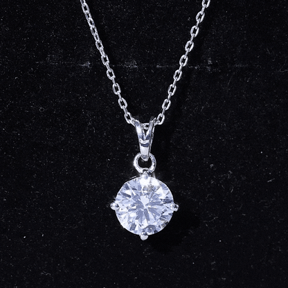 Certified Brilliant Cut Lab Grown 2 Carat Diamond Solitaire Necklace