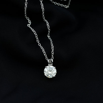 Certified Brilliant Cut Lab Grown 2 Carat Diamond Solitaire Necklace