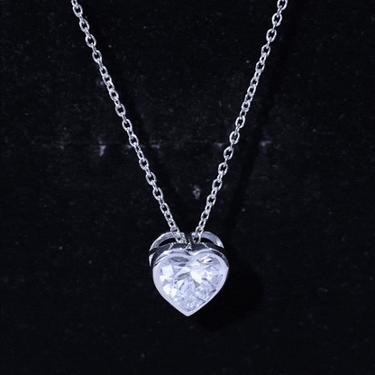 Bezel Set 8mm Lab Grown Diamond Heart Locket Necklace for Women
