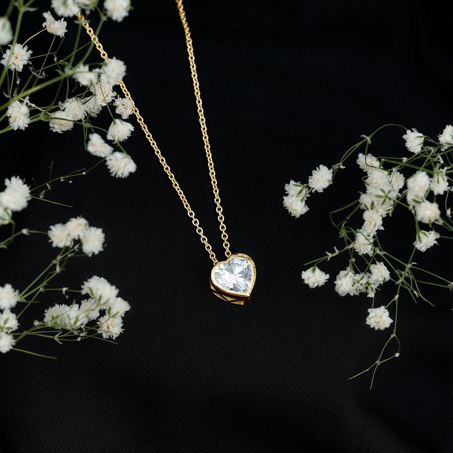 Bezel Set 8mm Lab Grown Diamond Heart Locket Necklace for Women