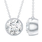 Bezel Set 7mm Lab Grown Diamond Solitaire Stackable Necklace