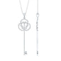 Certified Lab Created Diamond Vintage Style Key Necklace