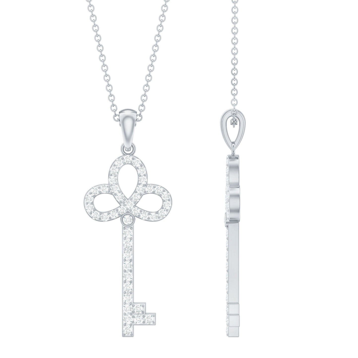Certified Lab Created Diamond Key To My Heart Necklace