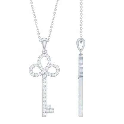 Certified Lab Created Diamond Key To My Heart Necklace
