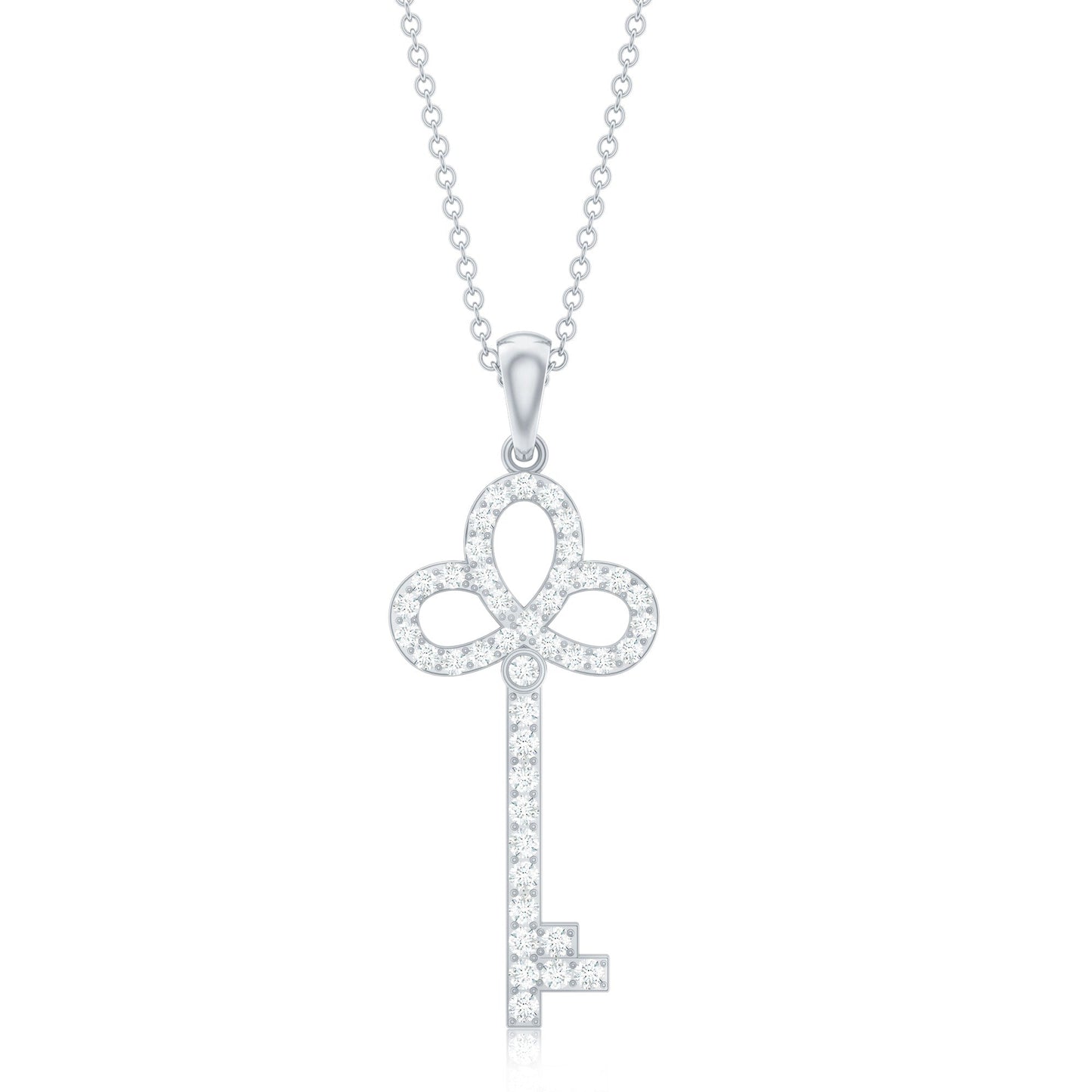 Certified Lab Created Diamond Key To My Heart Necklace