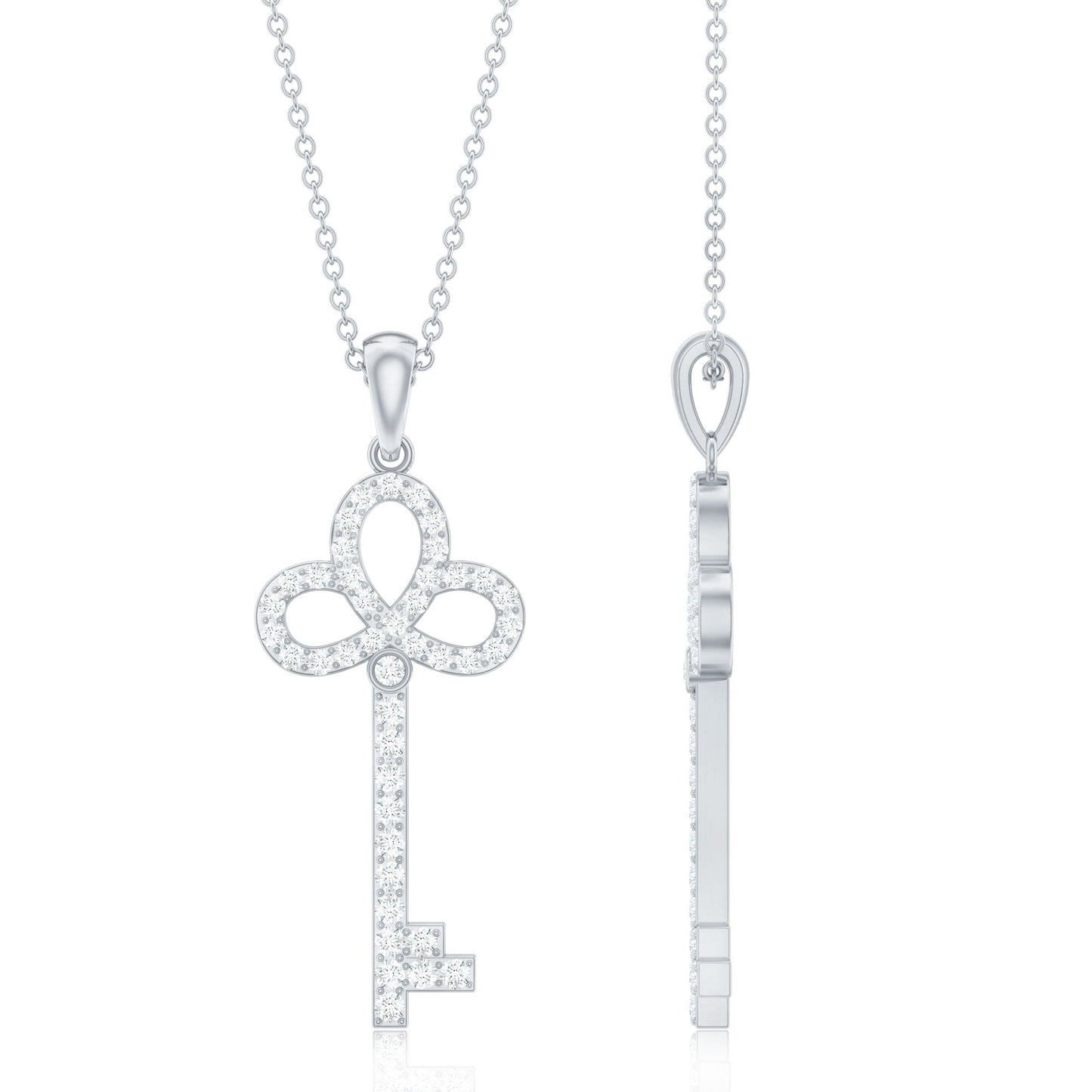 Certified Lab Created Diamond Key To My Heart Necklace