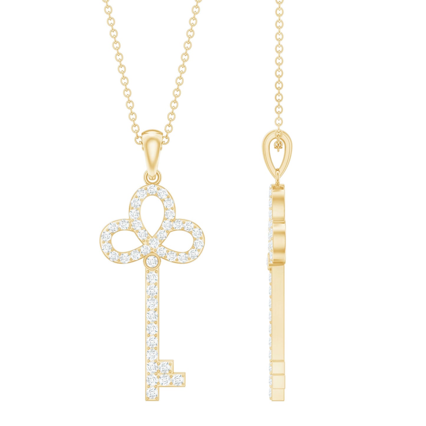 Certified Lab Created Diamond Key To My Heart Necklace