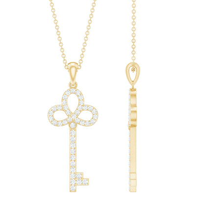 Certified Lab Created Diamond Key To My Heart Necklace