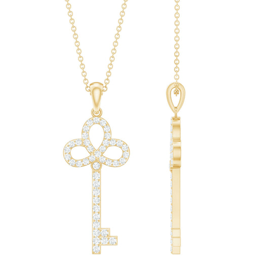Certified Lab Created Diamond Key To My Heart Necklace