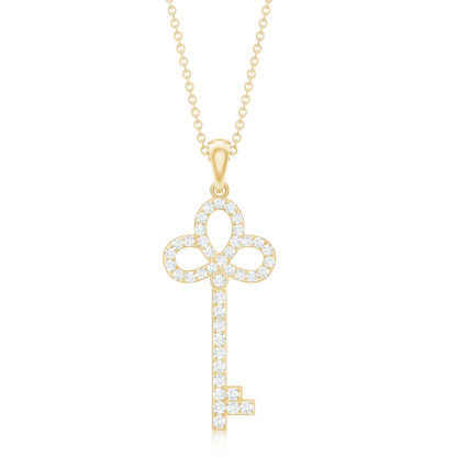 Certified Lab Created Diamond Key To My Heart Necklace