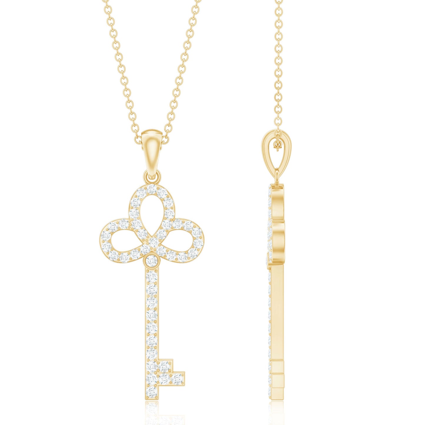 Certified Lab Created Diamond Key To My Heart Necklace
