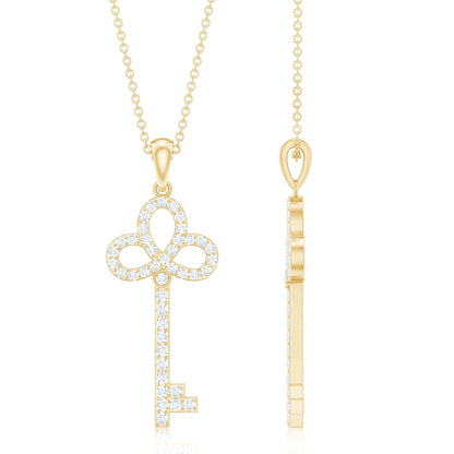 Certified Lab Created Diamond Key To My Heart Necklace