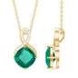 2 Carat Cushion Cut Lab Grown Emerald Infinity Necklace for Women