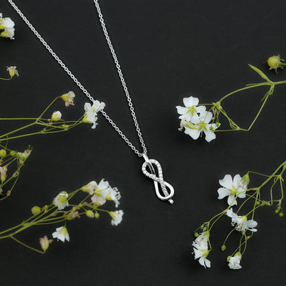 Certified Moissanite Infinity Pendant Necklace with Chain