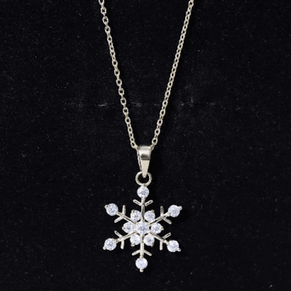 Lab Grown Diamond Christmas Snowflake Necklace