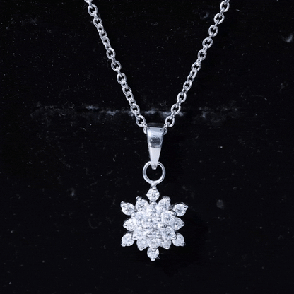Certified Lab Grown Diamond Snowflake Necklace For Women