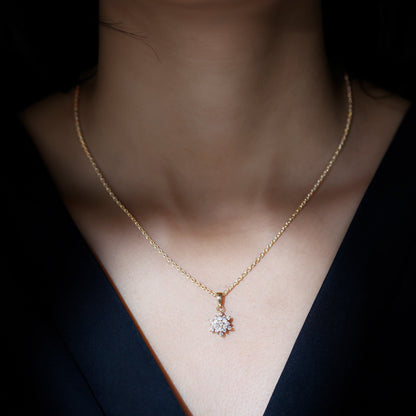 Certified Lab Grown Diamond Snowflake Necklace For Women