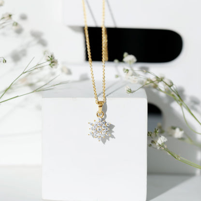 Certified Lab Grown Diamond Snowflake Necklace For Women