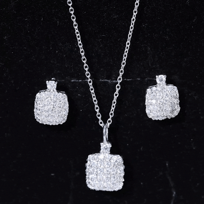 Certified Lab Grown Diamond Bridal Necklace Earring Set