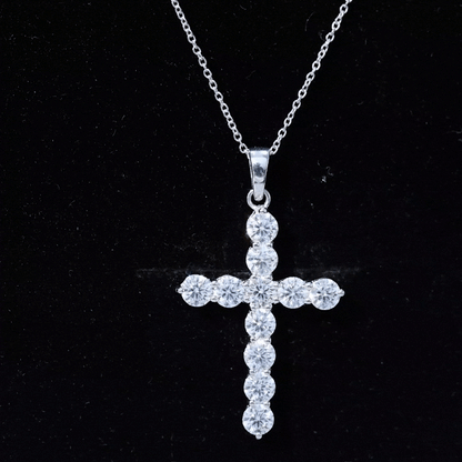 Lab Grown Diamond Catholic Cross Necklace for Women