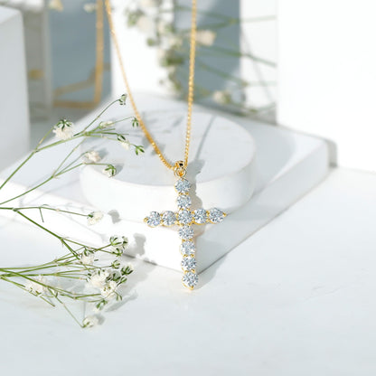 Lab Grown Diamond Catholic Cross Necklace for Women
