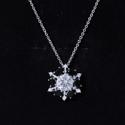 Certified 2 Carat Moissanite Statement Necklace with Black Onyx