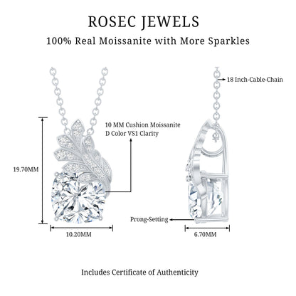 Nature Inspired 5.6 Carat Moissanite Designer Necklace for Wedding