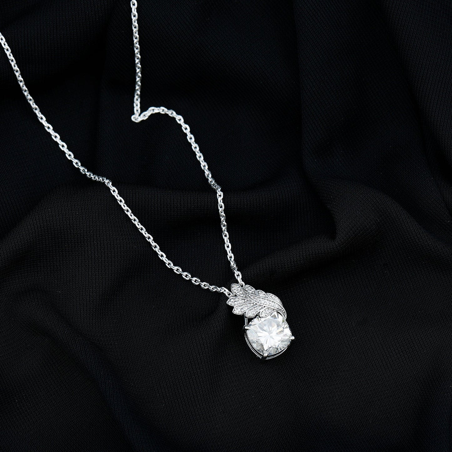 Nature Inspired 5.6 Carat Moissanite Designer Necklace for Wedding