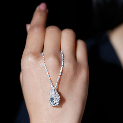 Nature Inspired 5.6 Carat Moissanite Designer Necklace for Wedding