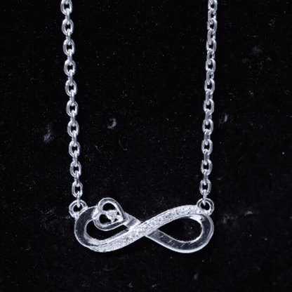 Minimalist Moissanite Infinity Heart Necklace in 14K Gold Plated Silver