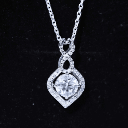 2.62 Carat Moissanite Wedding Necklace for Bride with Silver Chain