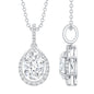 Certified 1.2 Carat Oval Moissanite Bridal Necklace For Wedding in Silver
