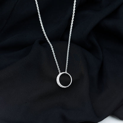 Moissanite Circle of Life Necklace with Silver Chain