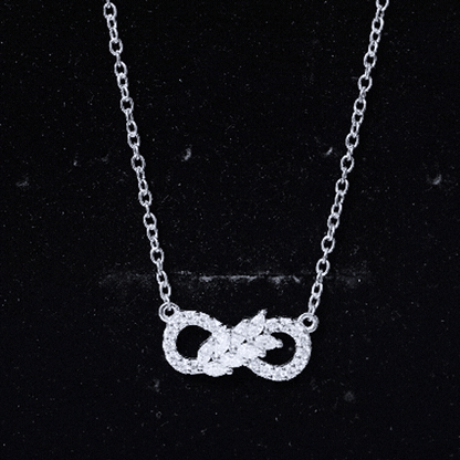Certified Sterling Silver Moissanite Infinity Necklace