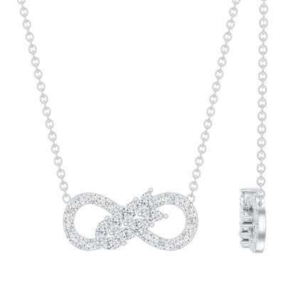 Certified Sterling Silver Moissanite Infinity Necklace