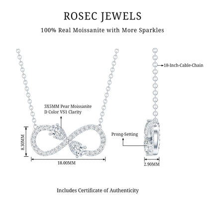 Certified Moissanite Forever Symbol Necklace for Women